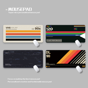 复古录像带录像机鼠标垫超大号电竞丝滑防水垫 VideoTape Deskmat