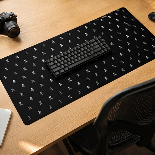 骷髅头碎花个性纯色鼠标垫超大防水丝滑随便电竞垫 Skull deskmat