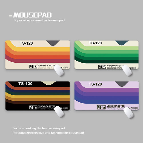 复古录像带鼠标垫超大加厚防水丝滑游戏Retro Video Tape deskmat