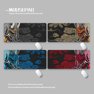 妖怪鬼脸面具人鼠标垫超大男生电竞游戏防水丝滑垫 Yokai deskmat