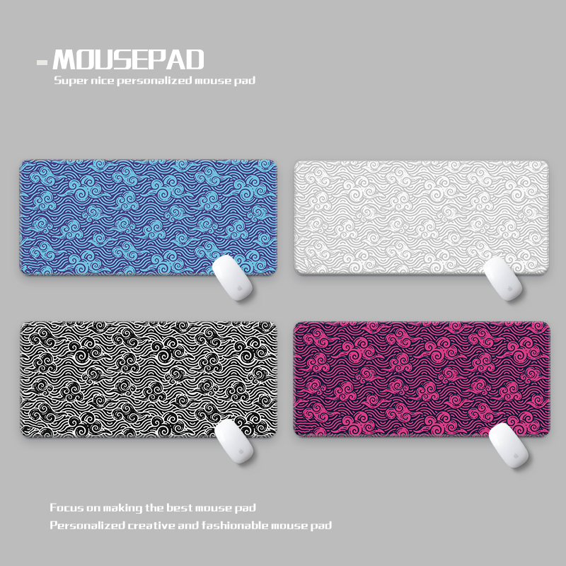波浪云层纯色暗系鼠标垫超大电竞笔记本电脑桌垫Ikustaka deskmat