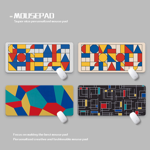 多色几何格式塔鼠标垫超大防水加厚Gestalt Multicolour  Deskmat
