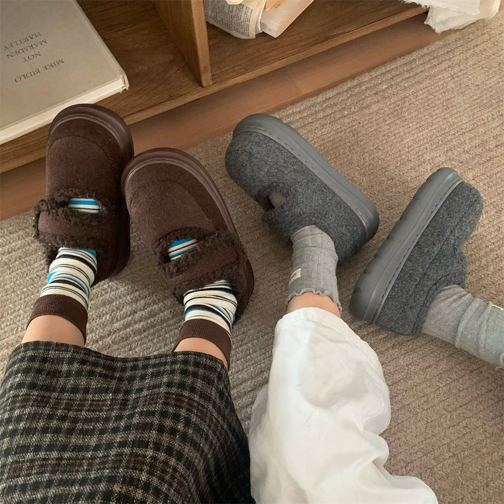 心魔术贴豆豆棉鞋女士秋冬季厚底可爱法式加绒保暖舒适面包鞋,女鞋,棉鞋,淘宝优惠券,粉丝福利购,淘宝优惠卷