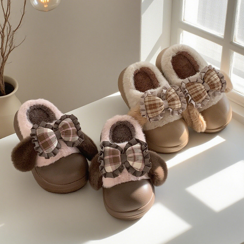 舒适厚底蝴蝶结女士毛毛鞋可爱兔耳朵心软萌lolita棉拖鞋冬,女鞋,其他拖鞋,淘宝优惠券,粉丝福利购,淘宝优惠卷