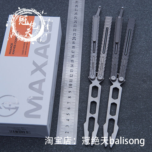 MAXACE一体式黑曜石音叉 蝴蝶刀冠绝天 钛合金m390 不开刃