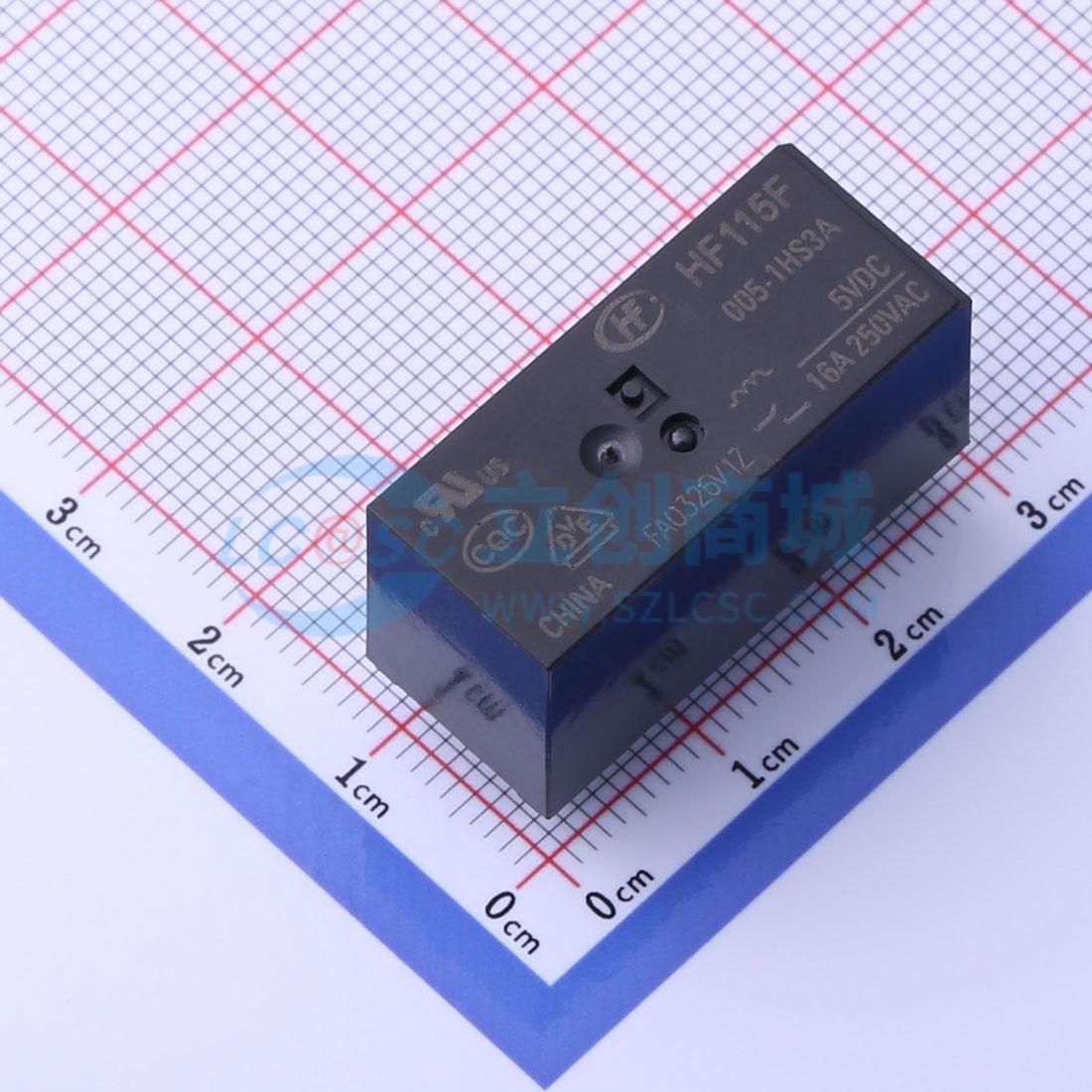 功率继电器 HF115F/005-1HS3A DIP,12.7x29mm 6 5V 电子元器件