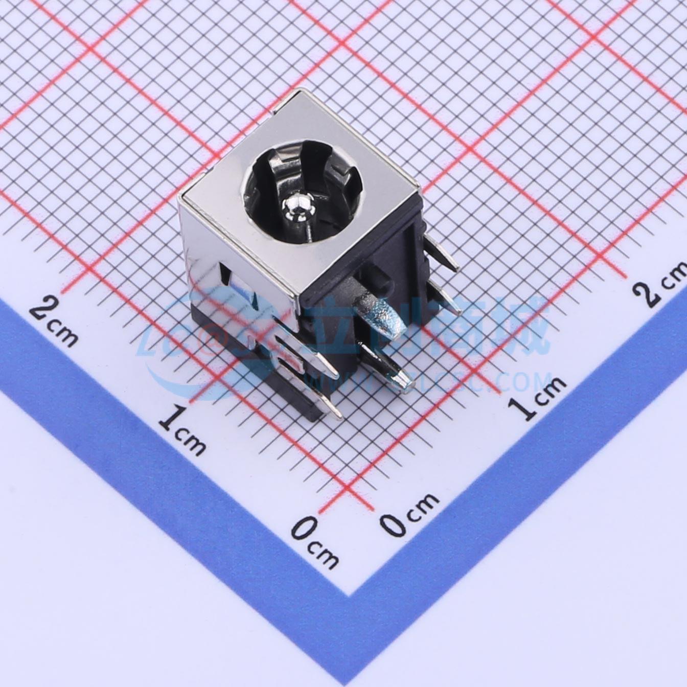 DC电源连接器 HC-DC-007B-2.0 插件 弯插 2mm 6.45mm 电子元器件