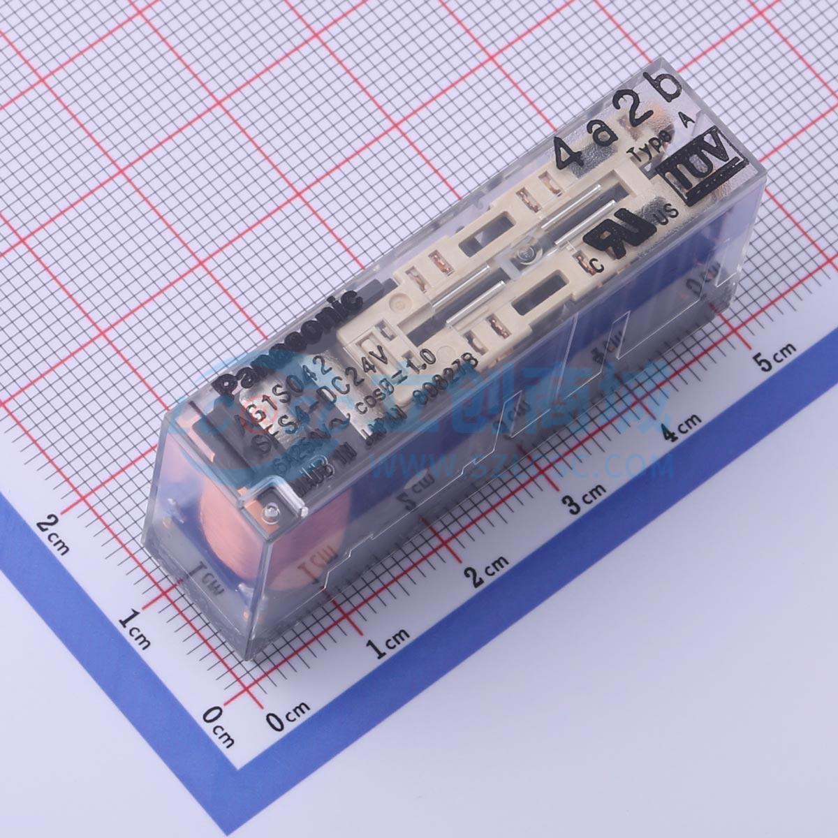 功率继电器 SFS4-DC24V 插件,25x53.3mm 原装正品 电子元器件配单