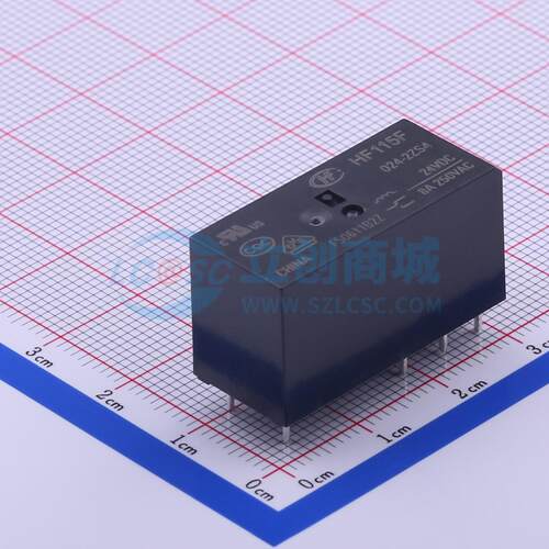 功率继电器 HF115F/024-2ZS4 DIP,12.7x29mm 8 24V 电子元器件