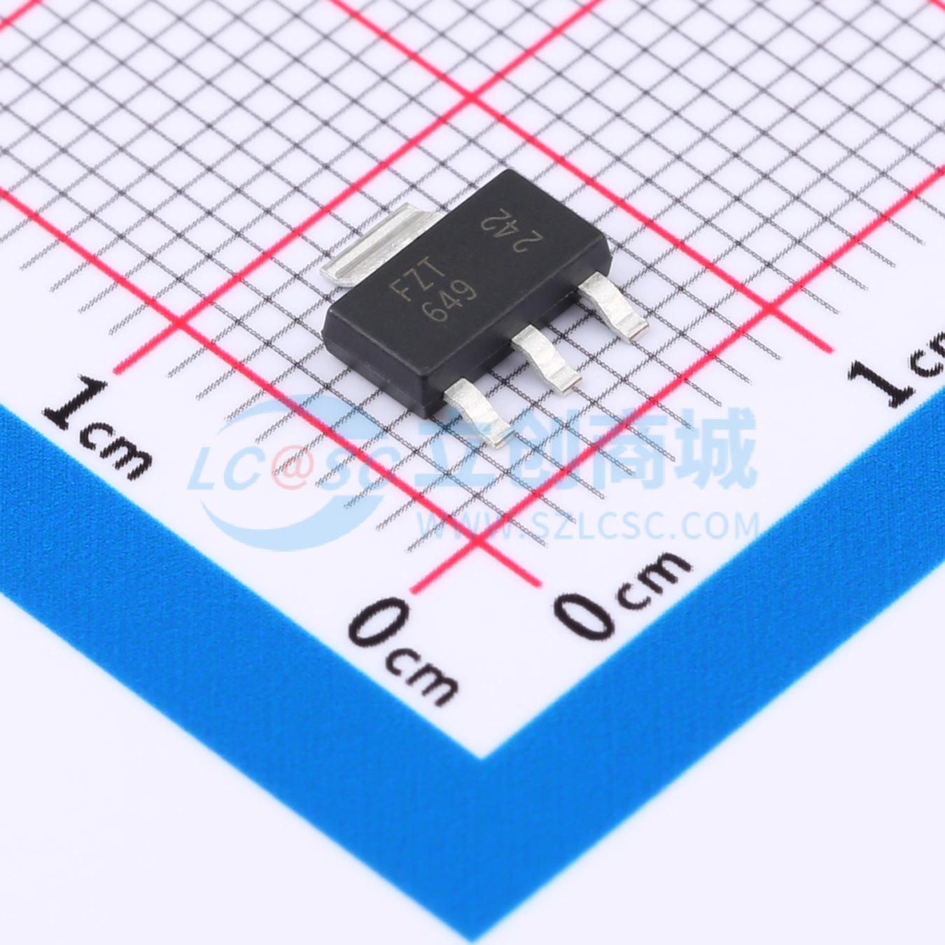 三极管(BJT) FZT649TC SOT-223-3 3A 25V DIODES(美台) 原装正品