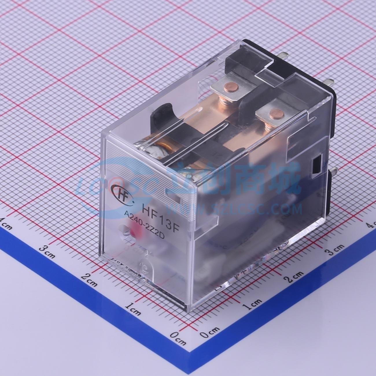 功率继电器 HF13F/A240-2Z2D 插件,21.5x28mm 8 240V 电子元器件