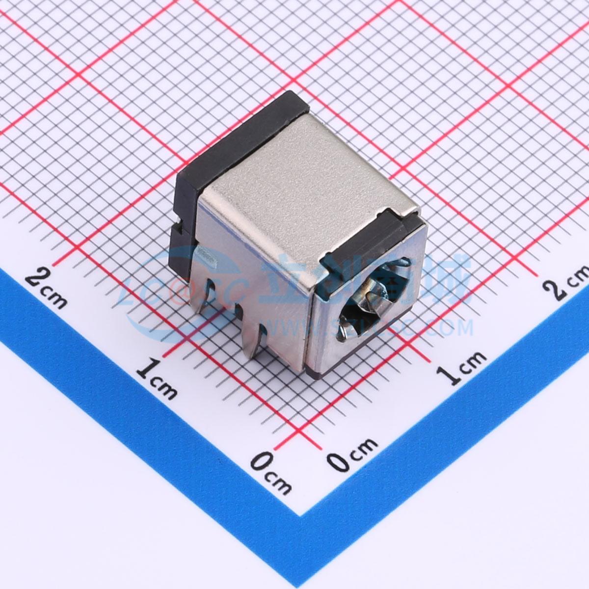 DC电源连接器 DC007B-2.5-J 插件 弯插 2.5mm 6.4mm 电子元器件