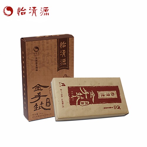 正品2019年怡清源金手筑金花茯砖茶陈年茯茶一级特产黑茶湖南安化 - 封面