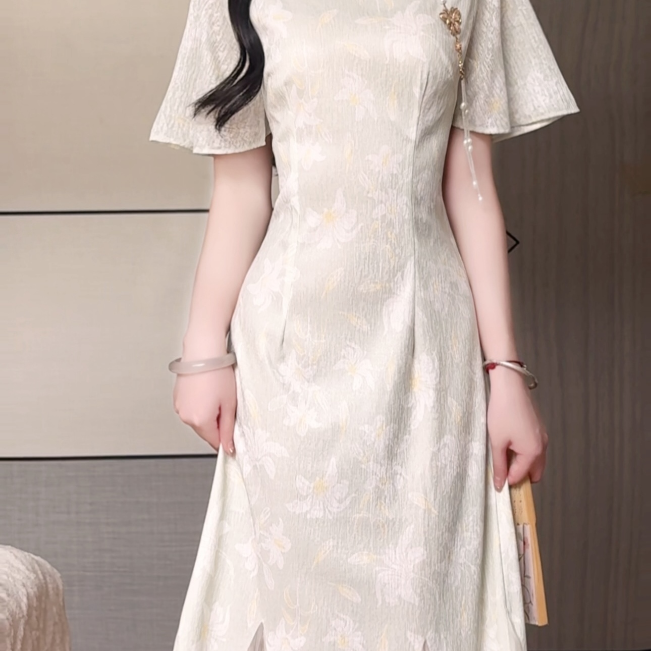 抹茶麻薯2025年夏季新款小个子鱼尾高级感改良旗袍年轻国风连衣裙