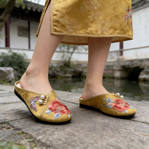 年夏季民族风老北京布鞋包头拖鞋