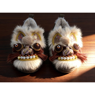 冬季新中式民族风手工虎头棉鞋厚底保暖汉服布鞋古风加绒绣花鞋女