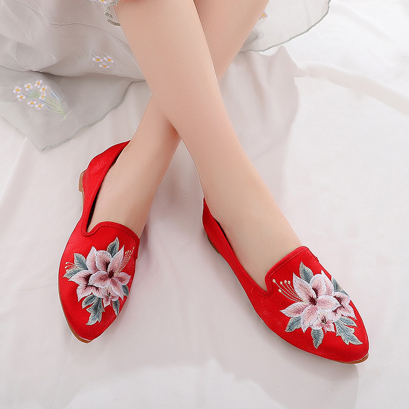 老北京布鞋女民族风复古单鞋搭配旗袍舒适平底鞋子绣花鞋女中国风,女鞋,绣花鞋,淘宝优惠券,粉丝福利购,淘宝优惠卷