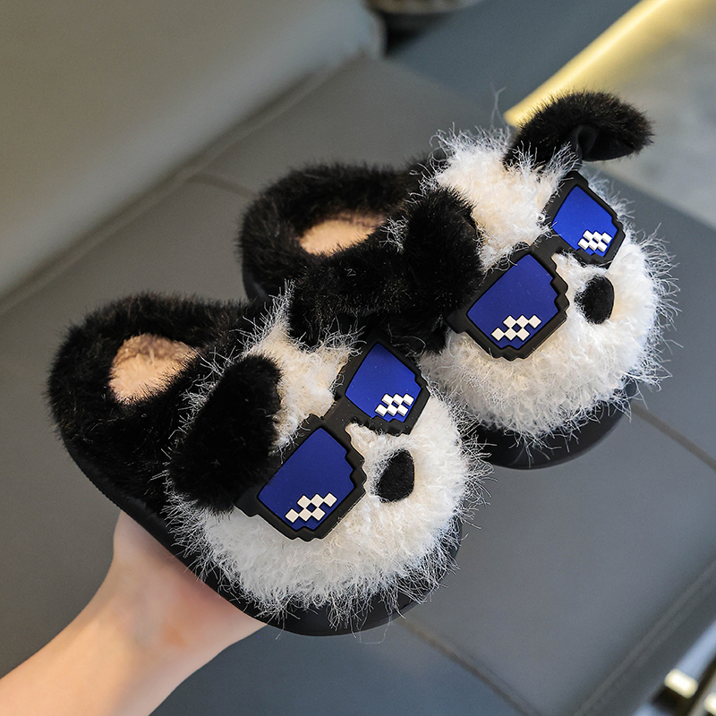 义乌仓-儿童棉拖鞋踩屎感男童冬季卡通可爱防滑室内居家软底拖鞋