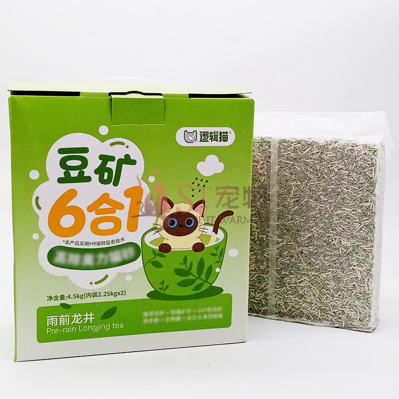 逻辑猫豆矿6合1猫砂樱花白茶雨前龙井图片