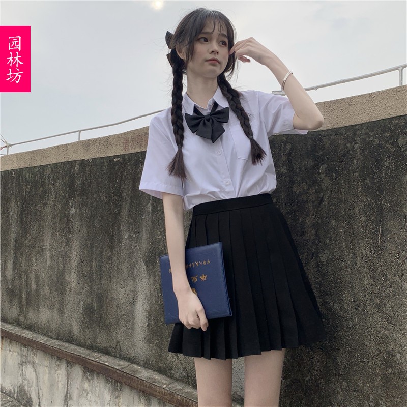 日系原创jk制服基础款白色村衫女夏季小个子学院风校供感班服装套