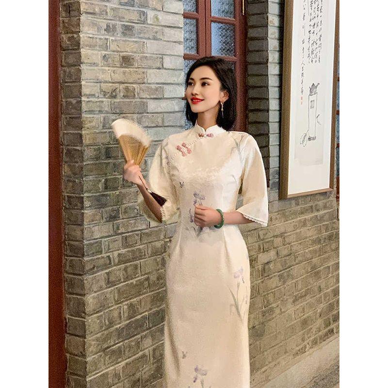 2026大袖少女花朵年轻旗袍高级新款穿可中式国风改良倒日常
