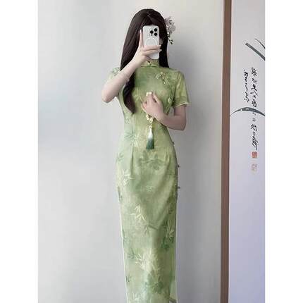 复古江南风新中式改良旗袍日常休闲敬酒送考气质出片淑女连衣裙