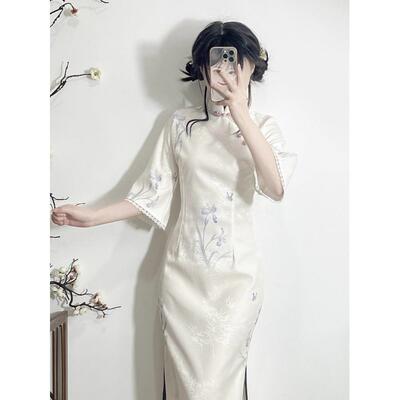 气质轻奢高端倒大袖高级国风新款旗袍裙旗袍改良版中式日常连衣裙