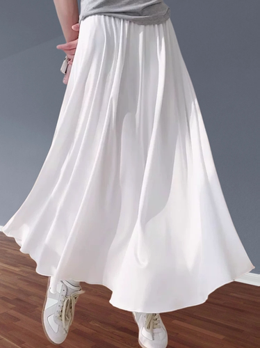 大码200斤汉服旗袍女内衬裙真丝防透胖MM舒适a字半身裙显瘦打底裙