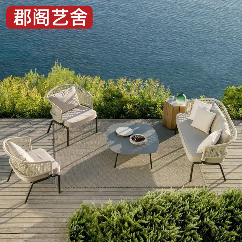 北欧户外沙发阳台别墅茶几双人组合庭院花园藤编休闲 露天藤椅家,住宅家具,户外沙发,淘宝优惠券,粉丝福利购,淘宝优惠卷