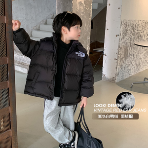 柒号童仓2022男童羽绒服韩版童装中小童连帽外套冬季保暖羽绒服潮