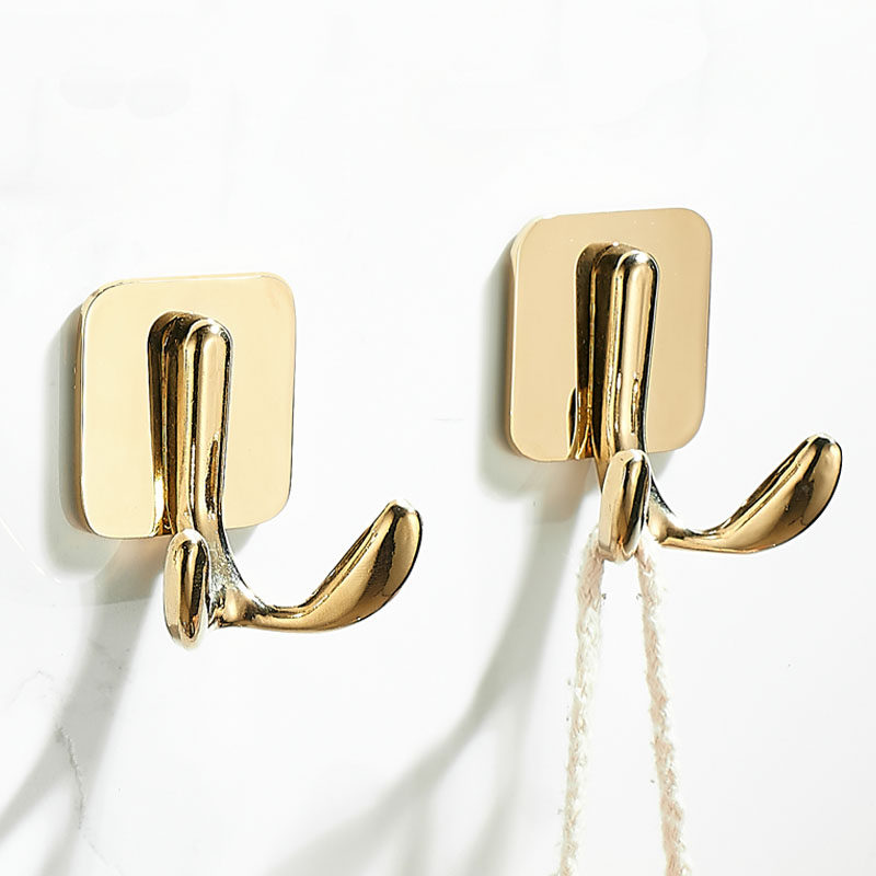 轻奢金色衣帽挂钩免打孔玄关粘钩