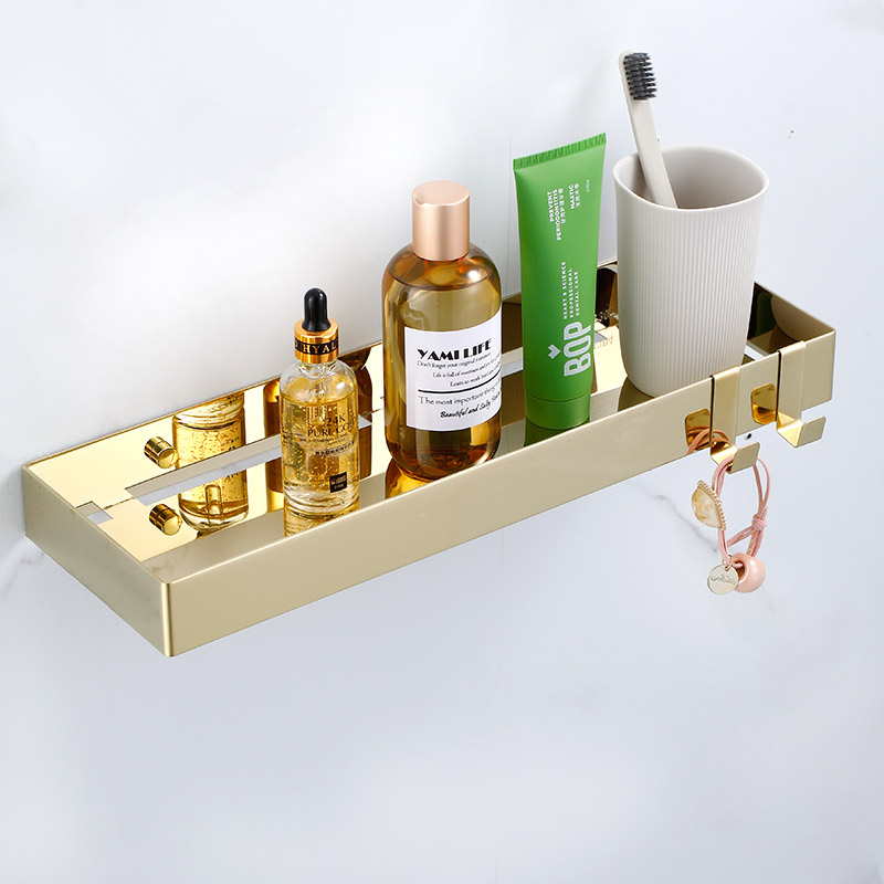 卫生间金色置物架高级不锈钢轻奢