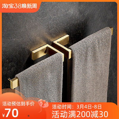 不锈钢拉丝d金色毛巾环轻奢小尺寸擦手巾架卫生间毛巾杆壁挂免打