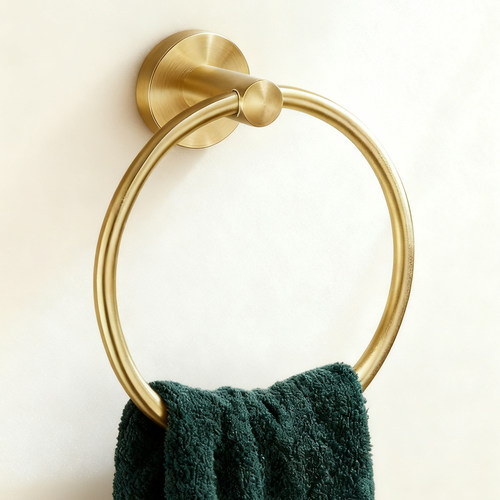 北欧拉丝金色毛巾环卫生间毛巾挂