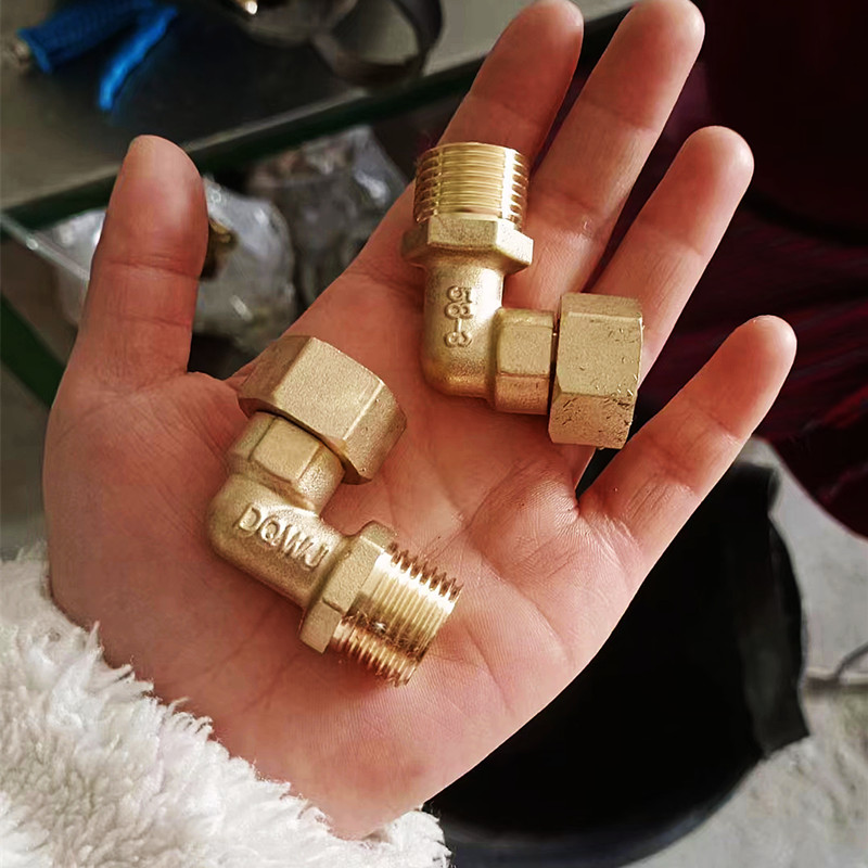 全铜活接弯头活动拐头活口铜三通燃气热水器安装辅材电热水器安装