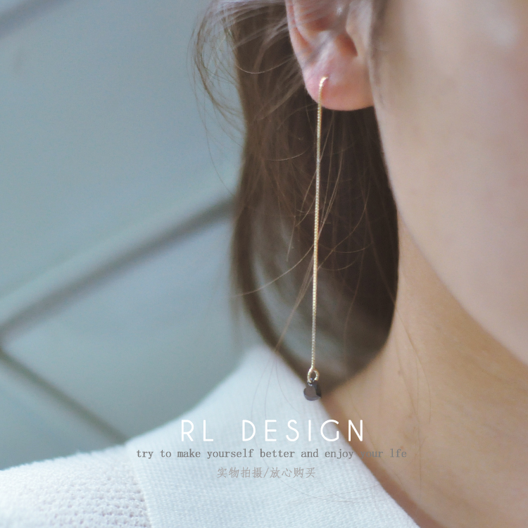 清仓甩卖手工定制 独家闪闪可爱小爱心美国14K注金耳线 925纯银