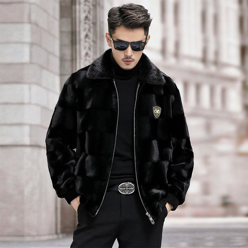男士金貂绒仿皮草加厚保暖外套