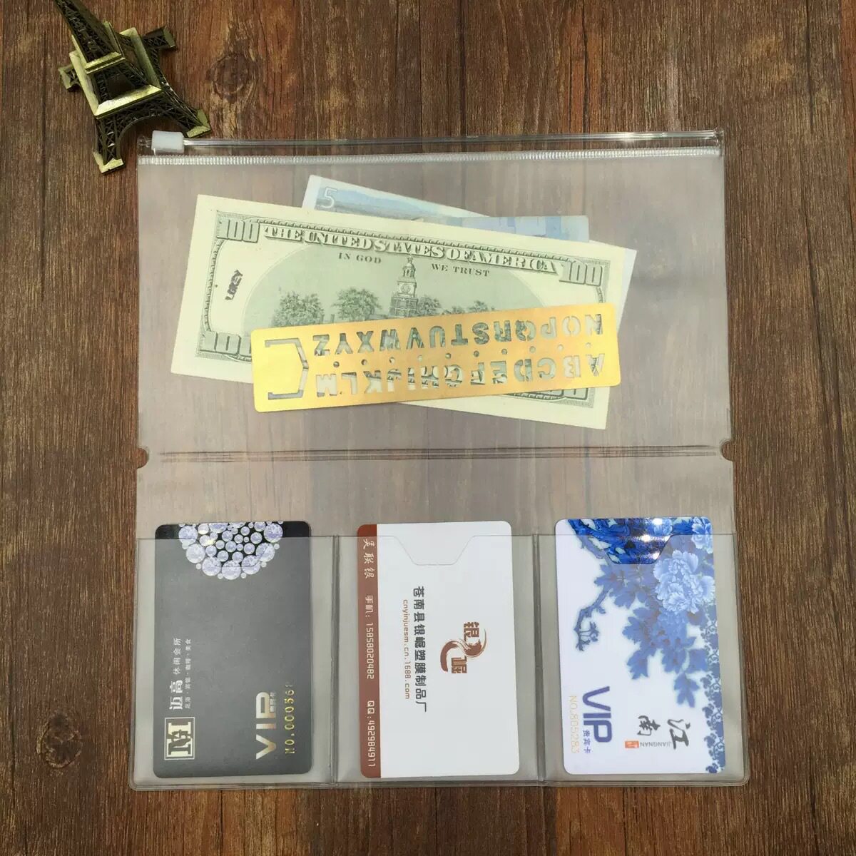 旅行护照款收纳袋 TN笔记日记本内芯 PVC拉链票名片据随身双边袋图片