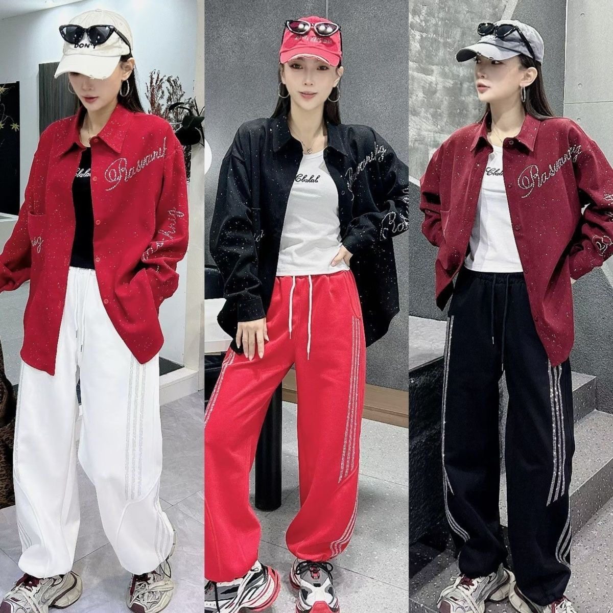 2026春秋网红曳步舞服装新款亮晶晶防晒衬衫宽松街舞爵士广场舞潮