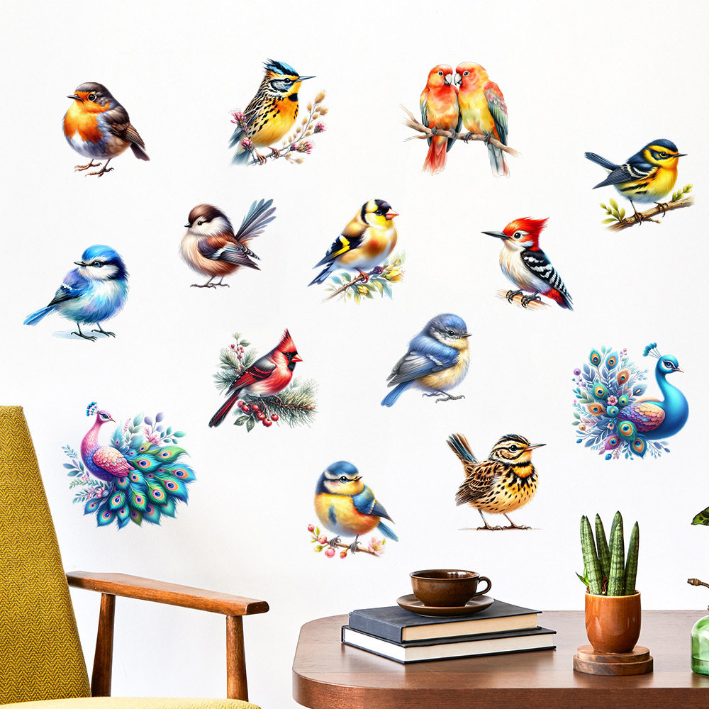 自粘防水遮污喜鹊树枝画眉小鸟墙贴客厅卧室儿童房鸟窝墙贴画,家居饰品,软装墙贴,淘宝优惠券,粉丝福利购,淘宝优惠卷