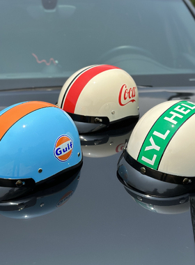 海湾石油电动摩托车复古头盔哈雷巡航安全帽男女日式半瓢盔夏季3C