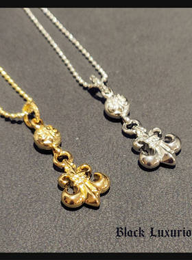 项链童军花十字架黄金色