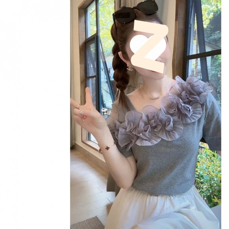 欧货时尚立体花朵百搭修