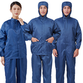 藏青色防静电工作服套装 深蓝色 分体服喷漆服连体服食品厂防尘工装