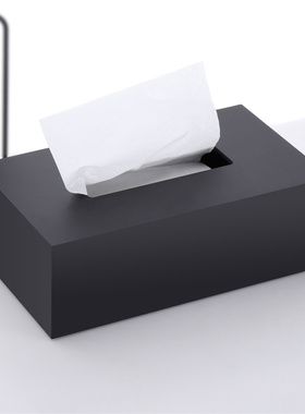 亚克力抽纸盒客厅会议室商用简约盒子纸抽盒酒店轻奢黑色纸巾盒