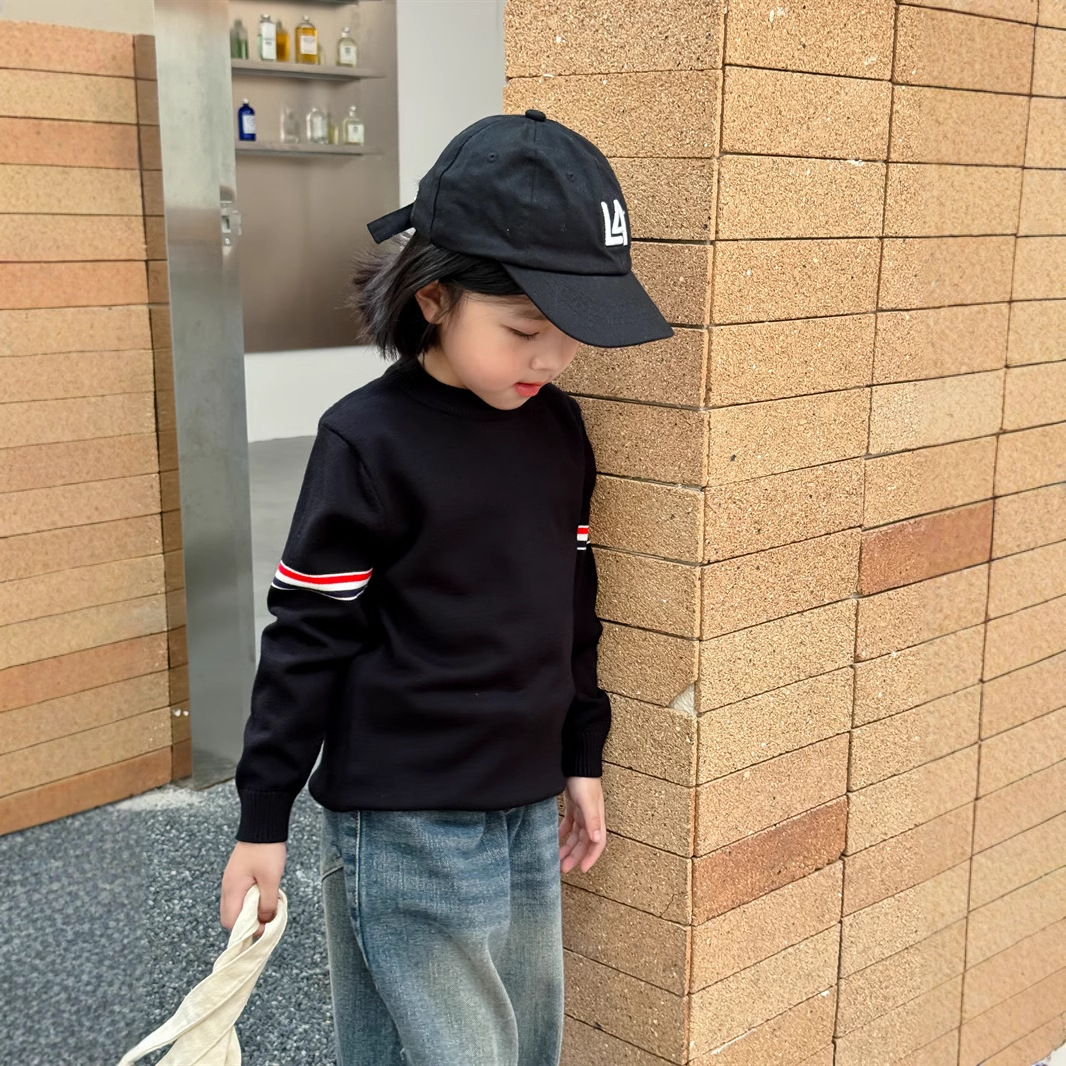 2025新款秋冬儿童毛衣男女童针织纯色套头长袖打底衫宝宝圆领上衣