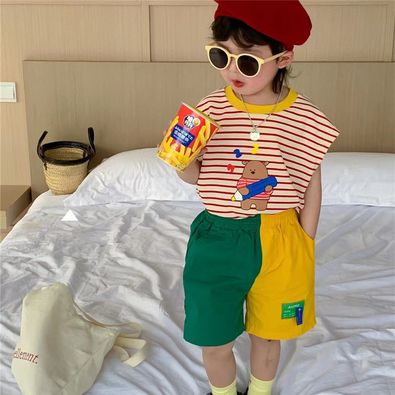 中小童上衣男孩条纹半袖夏装潮