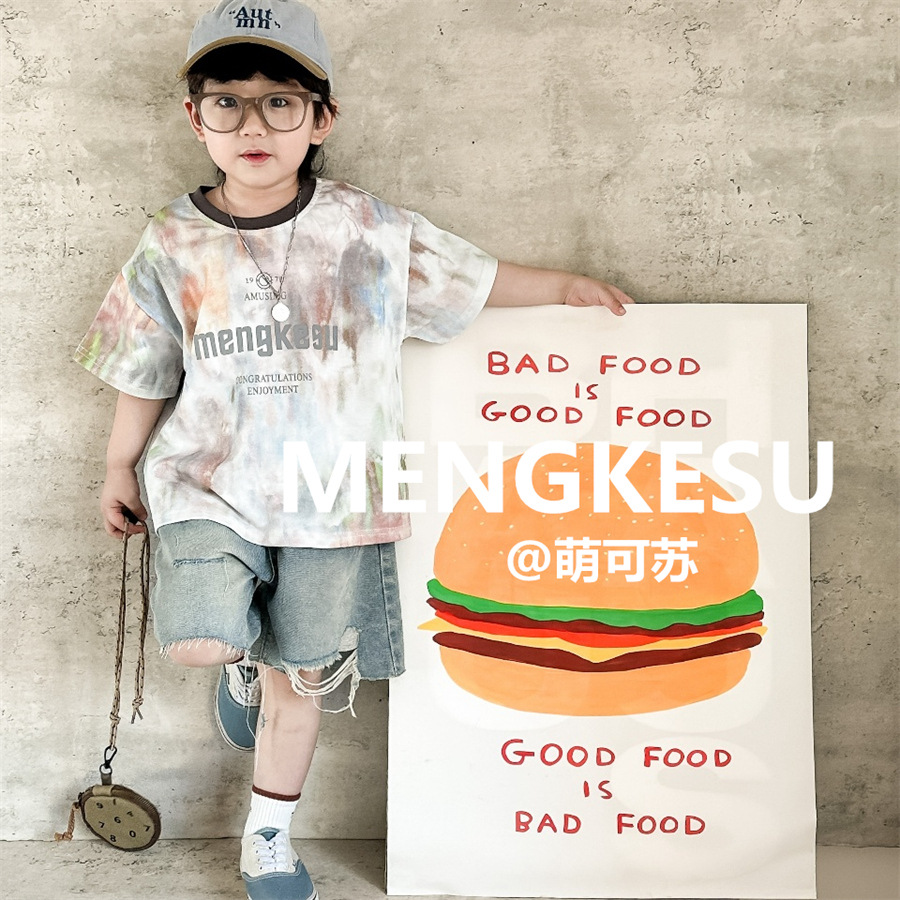 男女童儿童t恤彩绘新款短袖