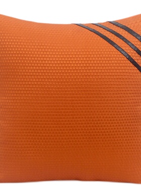 千舍|橙色皮革装饰抱枕|现代简约轻奢风格样板房家居酒店客房沙u.