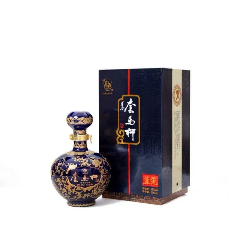套马杆白酒蓝瓷52度500ml内蒙古清香型纯粮食酒厂直供整箱礼品酒